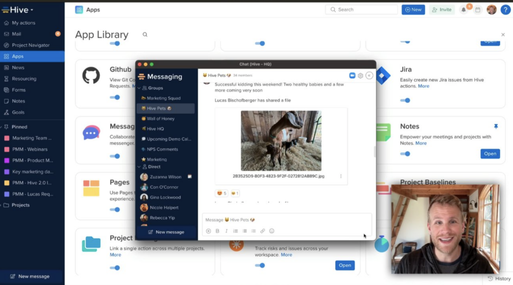 Hive team chat app